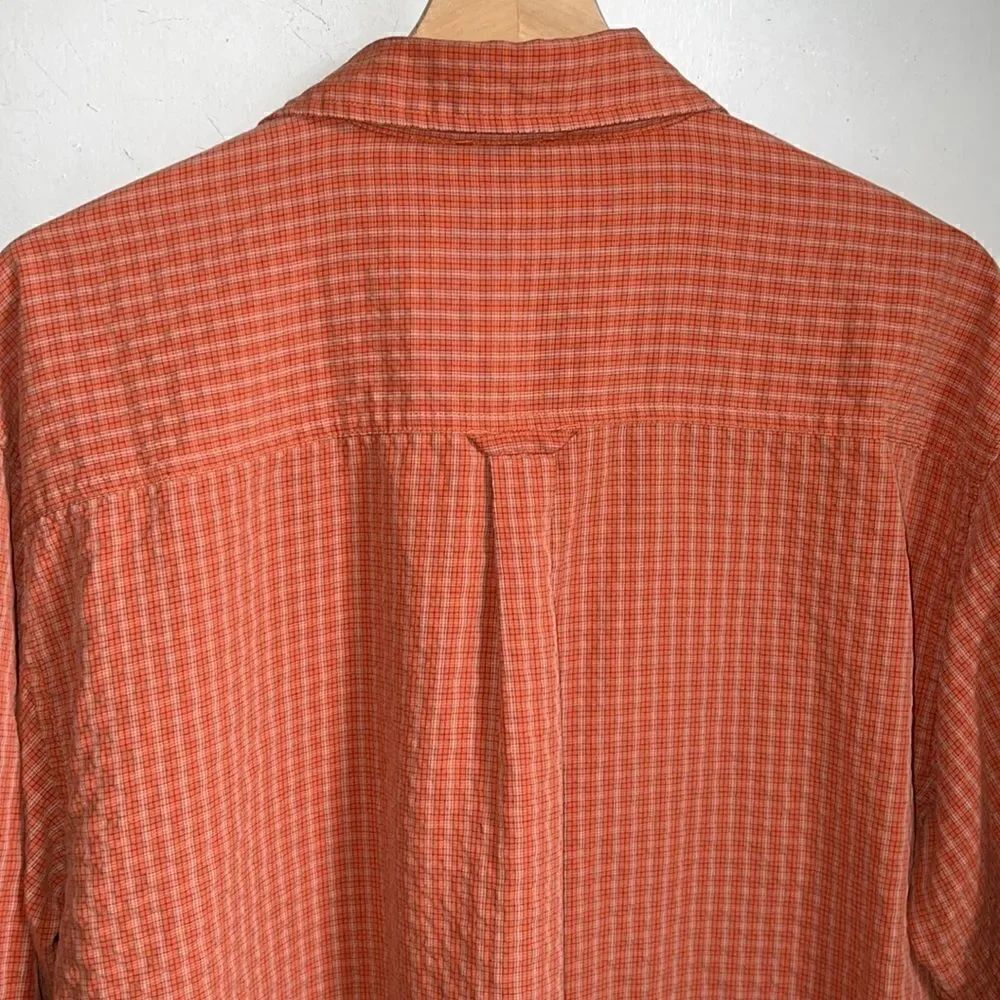 THE NORTH FACE Orange Plaid Button Up Shirt-L - Picture 5 of 9